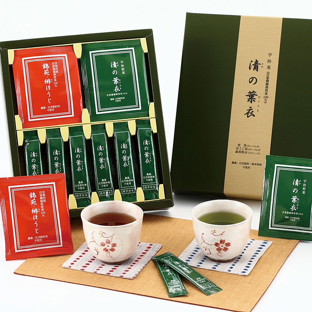 日本茶セット 日本茶セット 清の葉衣 緑茶&ほうじ茶 宇治産 直送品 KM15002800