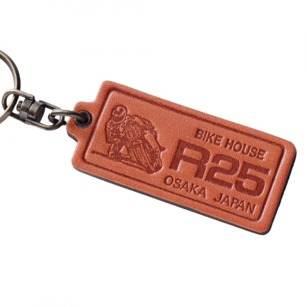 オリジナル キーホルダー 牛革 長方形 両面貼り合わせ革使用