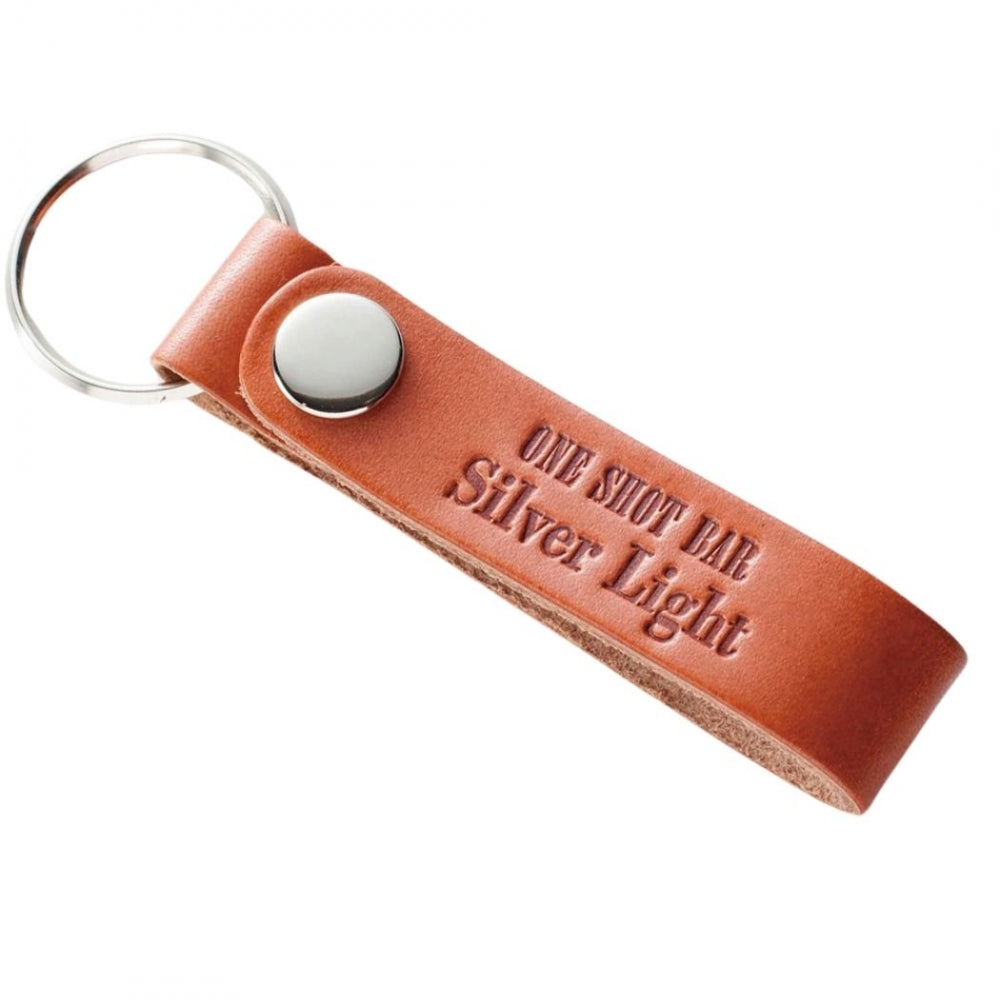 オリジナル キーホルダー 牛革 ストラップ型 片面1枚革使用