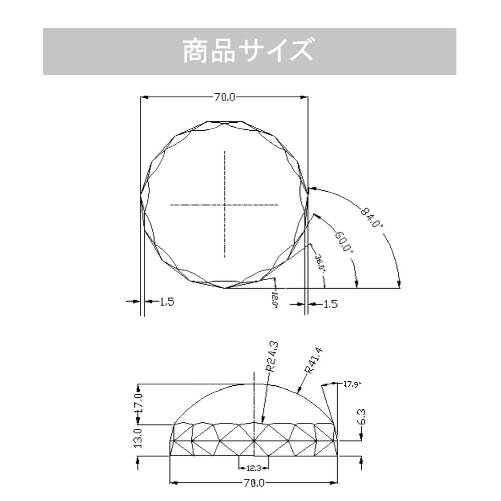 [ 名入れ無料 ] ペーパーウエイト ラウンド多角形 ルーペ 機能付き（小）