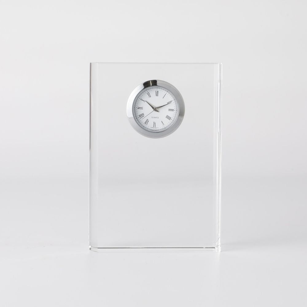 [ 名入れ無料 ] クリスタルクロック ブック 37mm 時計付き