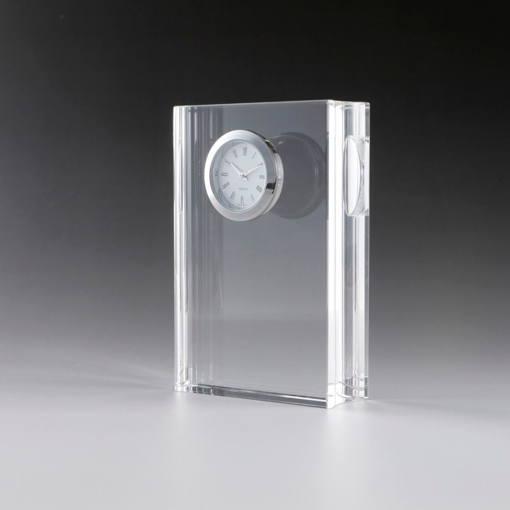 [ 名入れ無料 ] クリスタルクロック ブック 37mm 時計付き