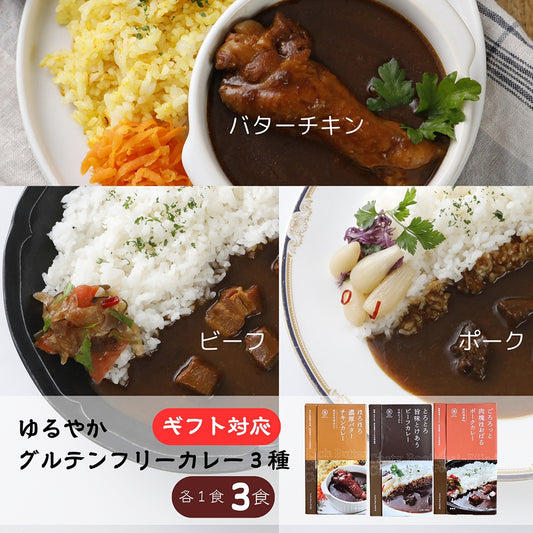 ゆるっと グルテンフリー レトルト カレー 3食セット