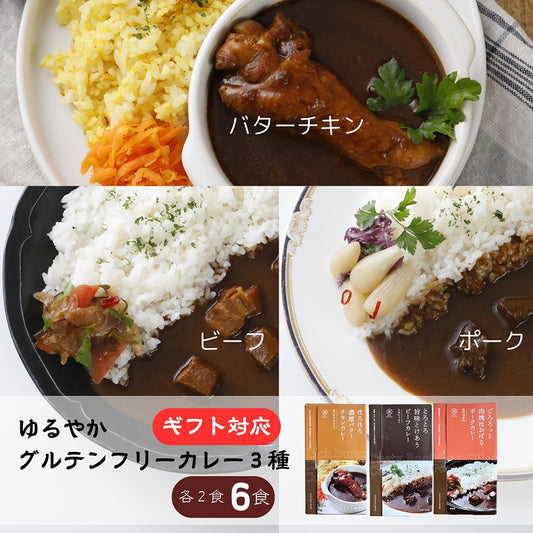 ゆるっと グルテンフリー レトルト カレー 6食セット