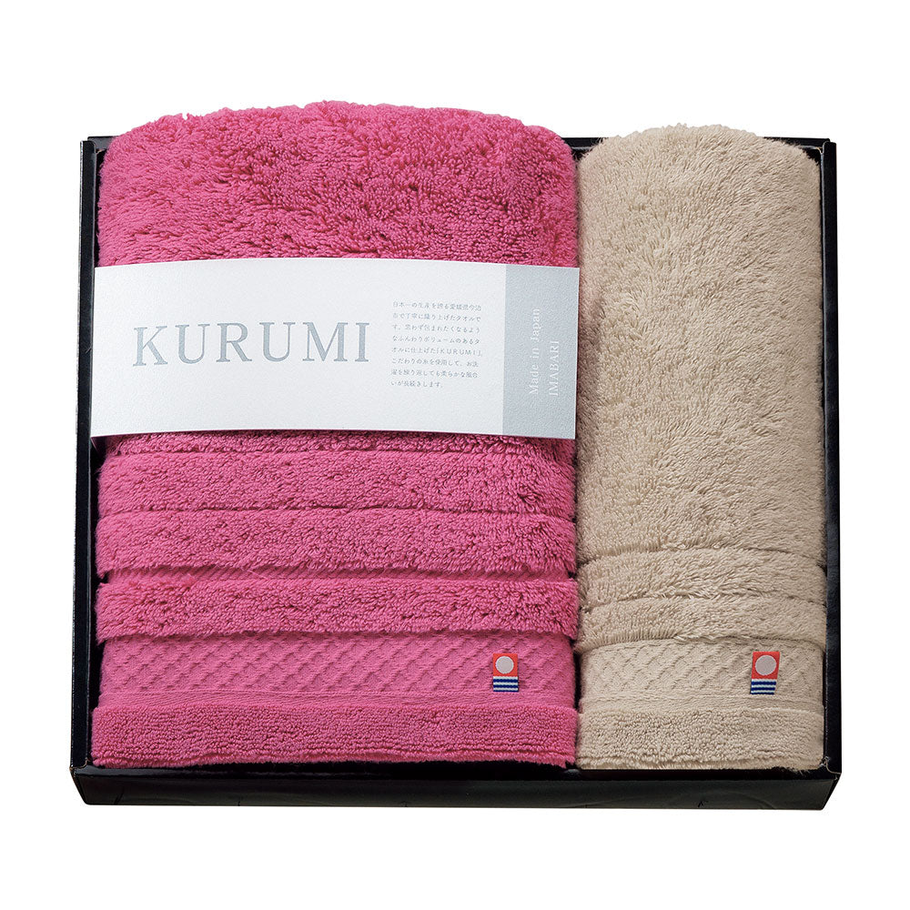 今治タオル フェイスタオル ウォッシュタオル ピンク ベージュ KURUMI 今治タオル くるみ KUM-301-2
