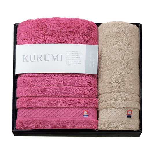 今治タオル フェイスタオル ウォッシュタオル ピンク ベージュ KURUMI 今治タオル くるみ KUM-301-2