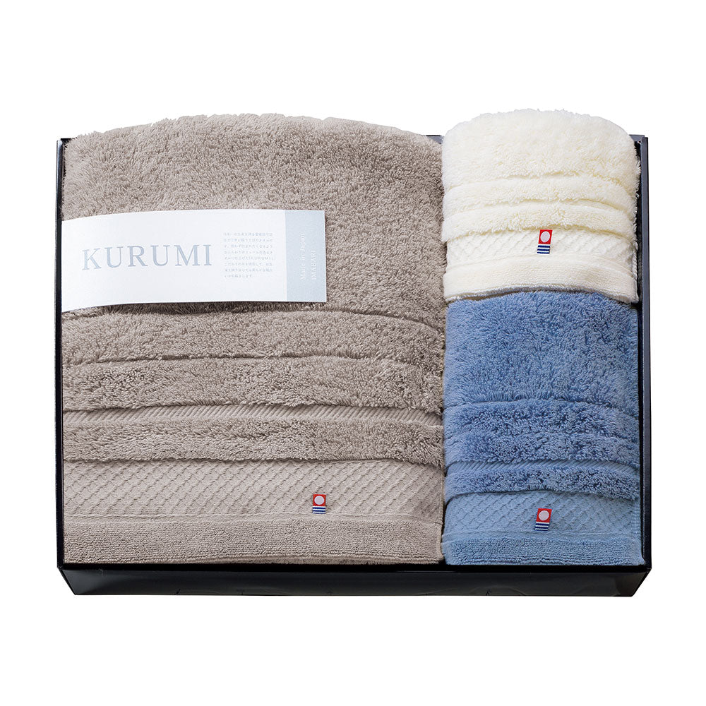 今治タオル バスタオル フェイスタオル ウォッシュタオルグレー ネイビー ホワイト KURUMI 今治タオル くるみ KUM-801-1