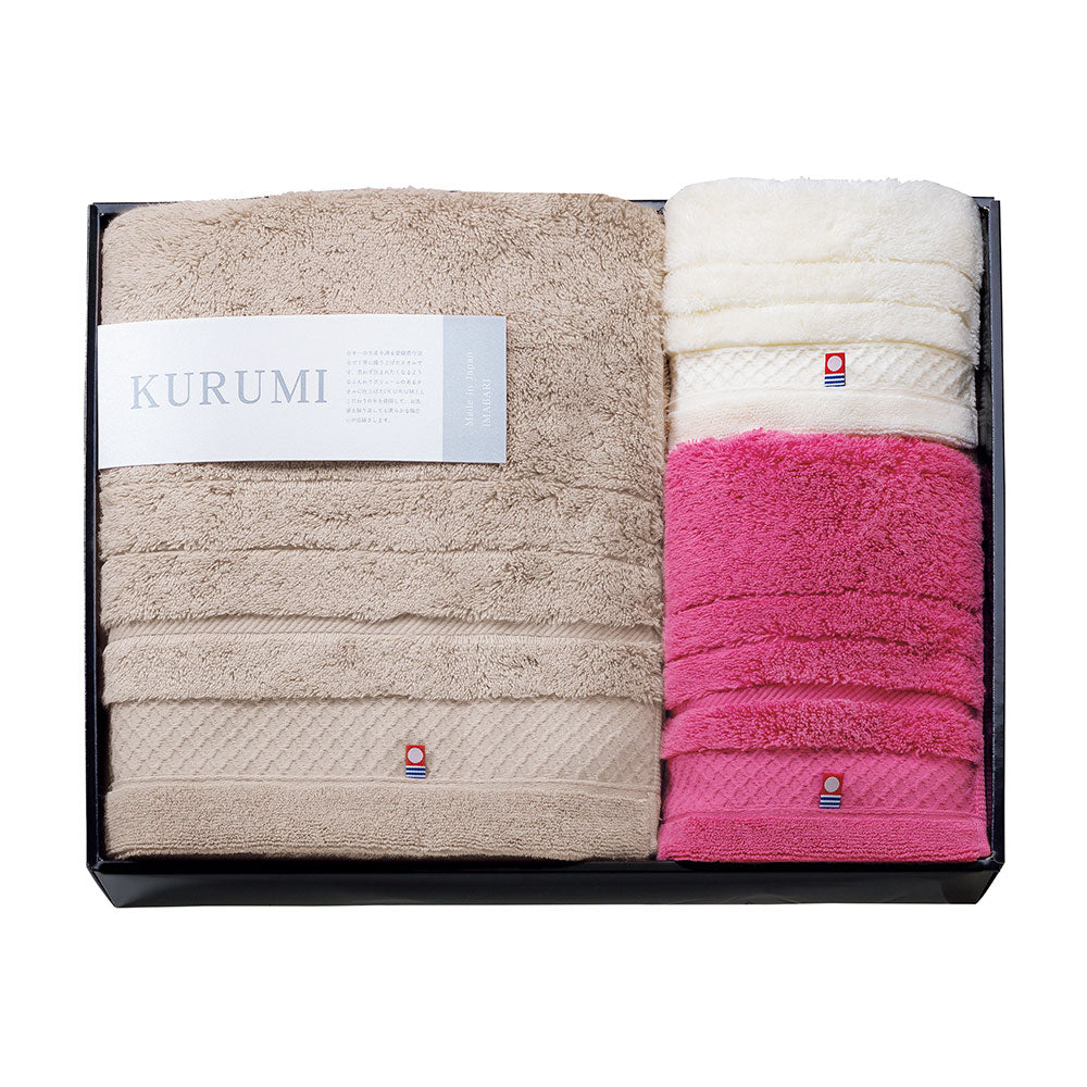 今治タオル バスタオル フェイスタオル ウォッシュタオルト ベージュ ピンク ホワイト KURUMI 今治タオル くるみ KUM-801-2