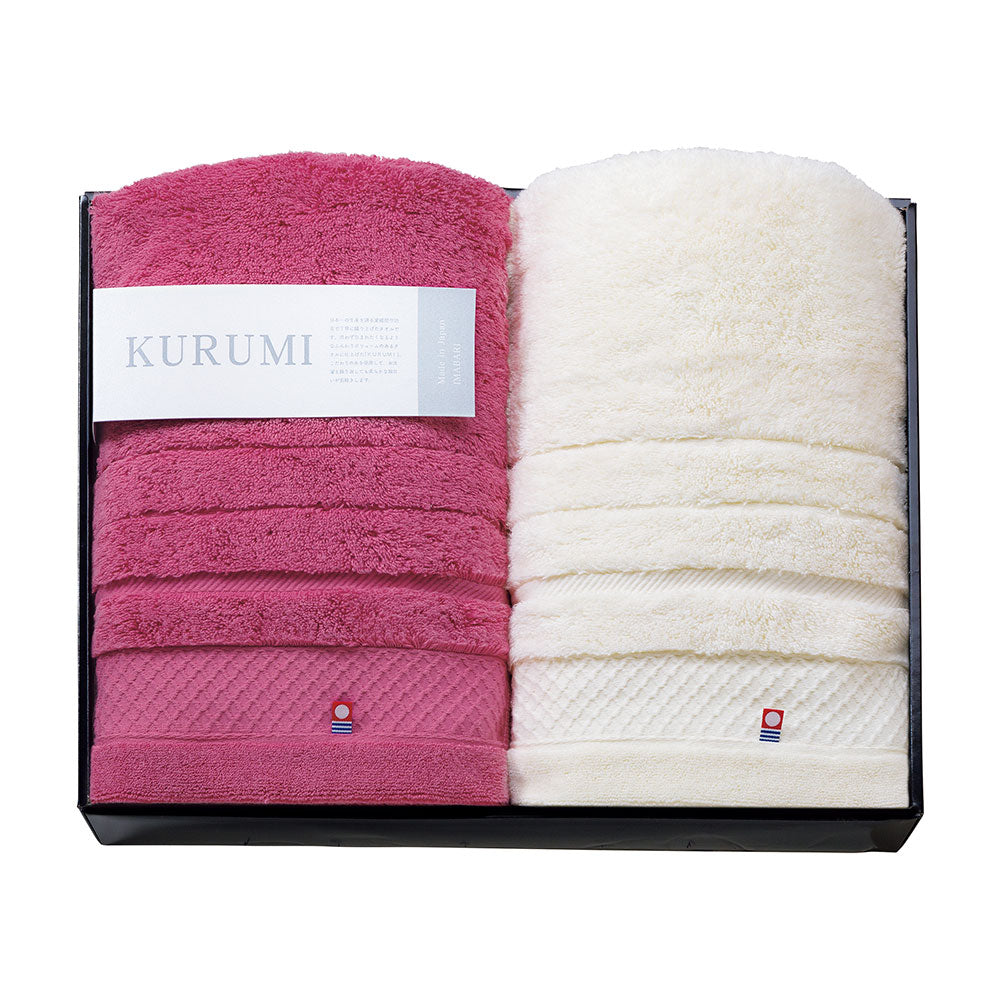今治タオル バスタオル2P ピンク ホワイト KURUMI 今治タオル くるみ KUM-1001-2