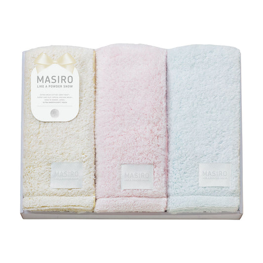 今治タオル フェイスタオル3P イエロー ピンク ブルー MASIRO Palette 今治タオル PAL-620