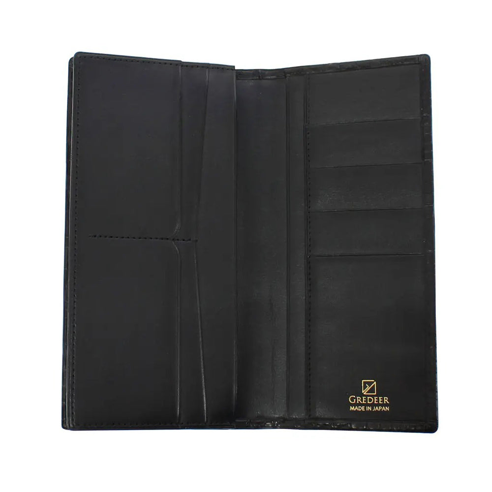 メンズ財布 長財布 （ 小銭入付 ） クロコダイル GREDEER [ 財布 コイン 名刺入れ 名入れ対応 ]
