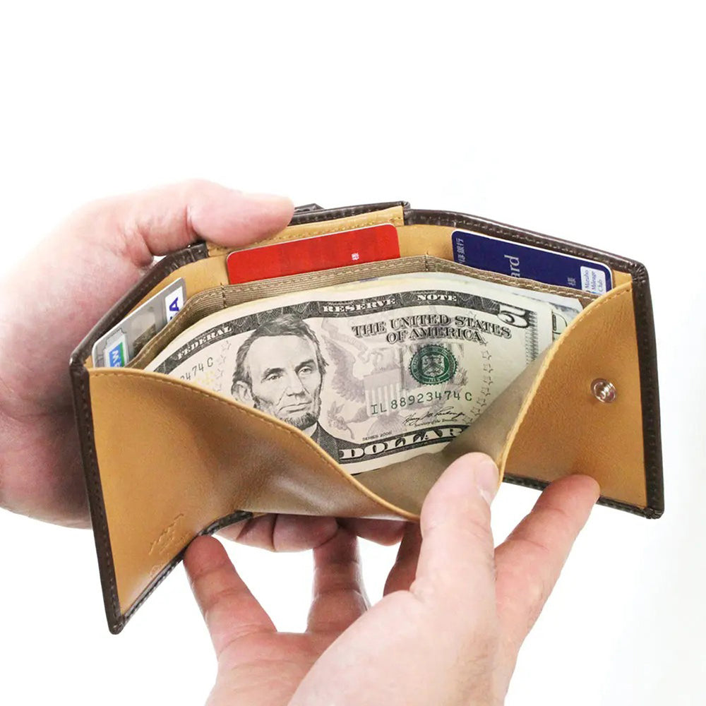 メンズ財布 三折財布 さとりナチュラル 松阪牛革 [ 財布 コイン 名刺入れ 名入れ対応 ]